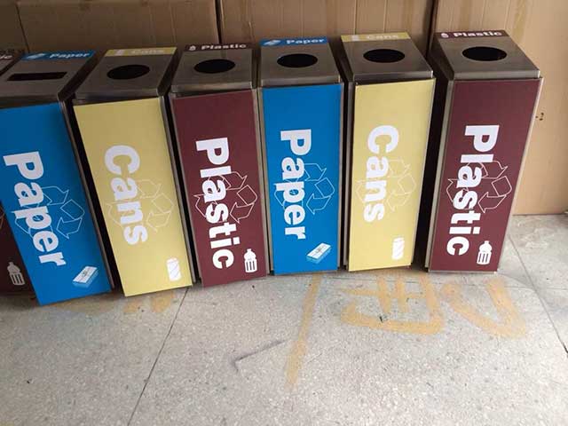 不銹鋼四分類環(huán)保垃圾桶