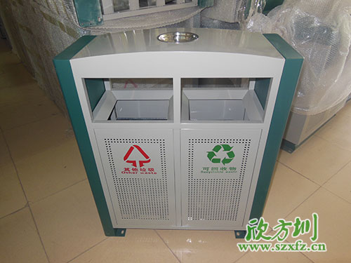 戶外環(huán)保，首選欣方圳戶外沖孔全鋼垃圾桶